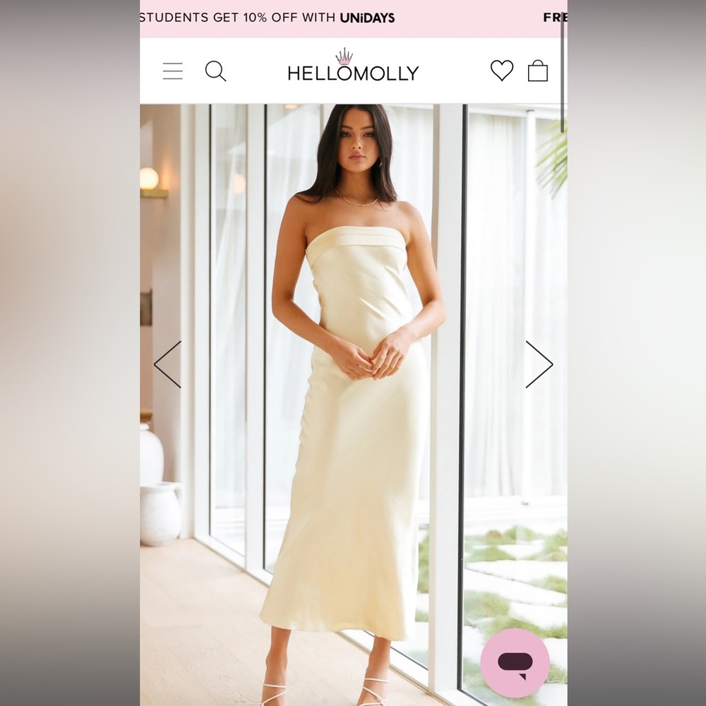 Hello Molly Yellow Satin Dress